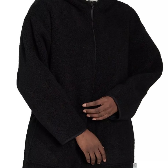 NWT•ADIDAS ORIGINALS•HEAVY DUTY SHERPA FLEECE HOODED COAT•BLACK•XL•STYLE HM2841 - Picture 7 of 16